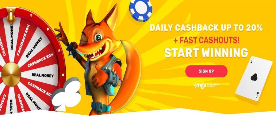 Crazy fox casino cashback bonus