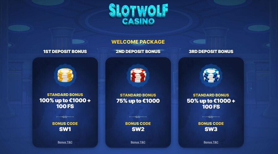 SlotWolf Casino welcome offer