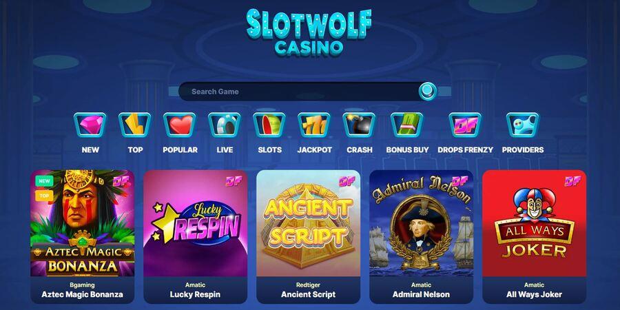 Casino games at SlotWolf